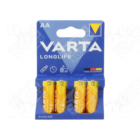 PACK DE 4 PILES ALCALINE LR6 AA LONGLIFE ACCESSORI E PRODOTTI - 4106101414