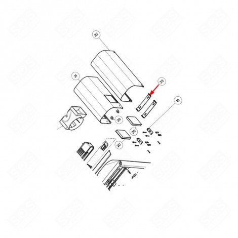 KIT 2 FISSAGGI COPERTURA SUPERIORE CAPPA ASPIRANTE - 133.0058.605