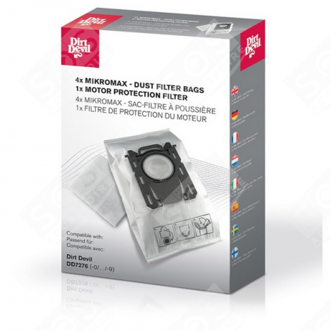 4 SACCHETTI ASPIRAPOLVERE + 1 FILTRO MOTORE ASPIRAPOLVERE - 7276022