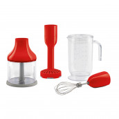 Accessori per frullatore a immersione, rosso: caraffa, ciotola, passaverdure, frusta a fili