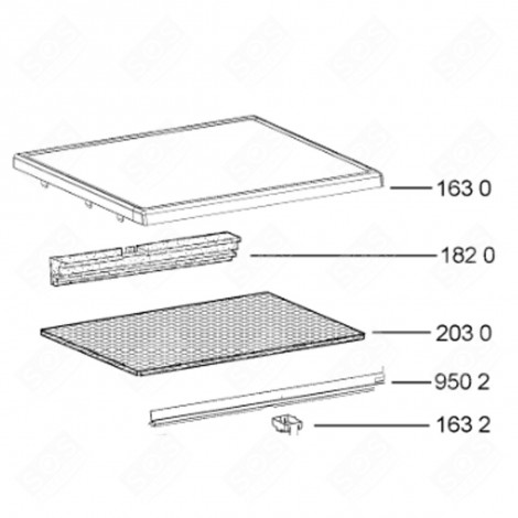 COPERCHIO SUPERIORE INOX (CODICE 163 0) ORIGINALE LAVASTOVIGLIE - 481010565816, C00325291