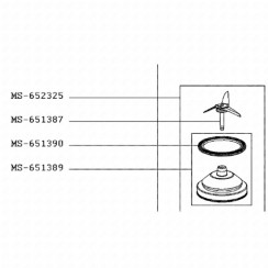 Coltello blender + guarnizione (repère MS-651387)