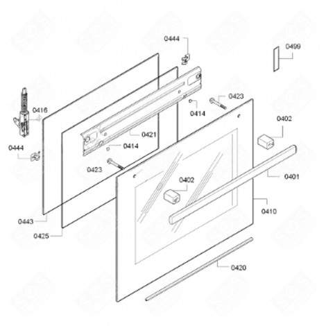 VETRO FRONTALE ORIGINALE (CODICE 0410) FORNI, FORNELLI ELETTRICI E A GAS - 00688417