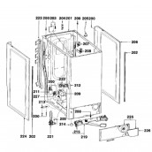 Copertura del blocco alimentazione per lavatrice Fagor (codice 209)