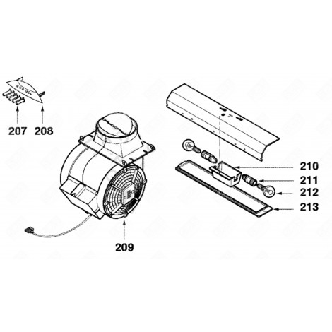 VENTILATORE COMPLETO (CODICE 209) CAPPA ASPIRANTE - 79X6858