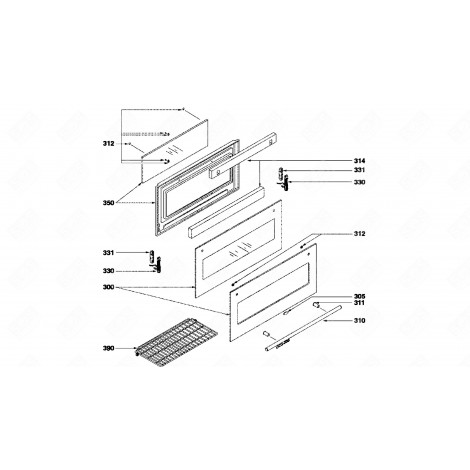 VETRO ANTERIORE (CODICE 300) FORNI, FORNELLI ELETTRICI E A GAS - 74X5590