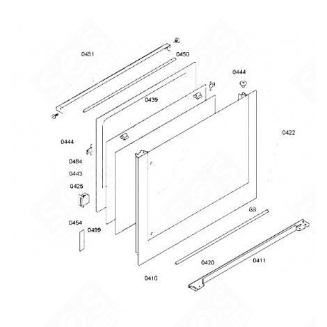 VETRO ANTERIORE (CODICE 410) FORNI, FORNELLI ELETTRICI E A GAS - 00478156