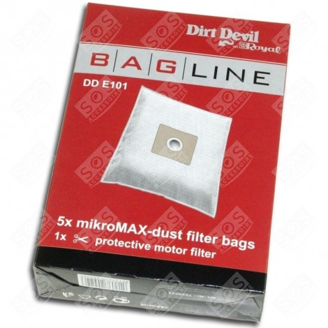 LOTTO DI 5 SACCHETTI MICROFIBRA + FILTRO ASPIRAPOLVERE - 7020022