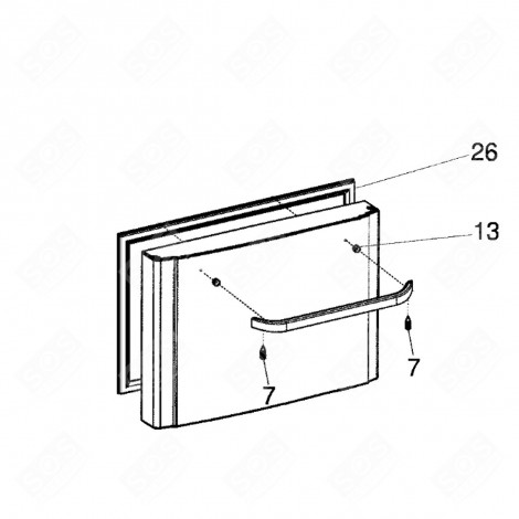 GUARNIZIONE INFERIORE DEL CASSETTO ORIGINALE N. 26 FRIGORIFERO, CONGELATORE - C00292567, 482000088973