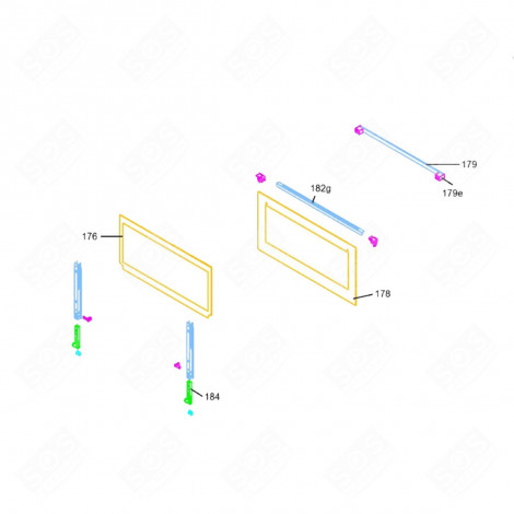 VETRO INTERNO CON CODICE 176 FORNI, FORNELLI ELETTRICI E A GAS - 49035091