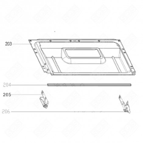 GUARNIZIONE DELLA PORTA (CODICE 204) LAVASTOVIGLIE - 721C92