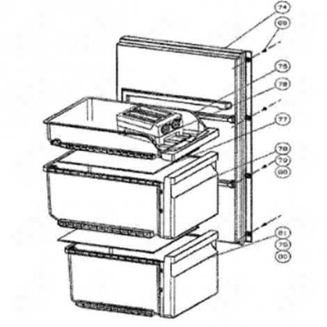 CONTENITORE PER CUBETTI DI GHIACCIO (CODICE 76) FRIGORIFERO, CONGELATORE - 131F12