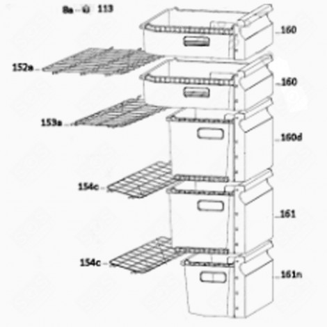 CESTELLO SUPERIORE (CODICE 160) FRIGORIFERO, CONGELATORE - 49038999