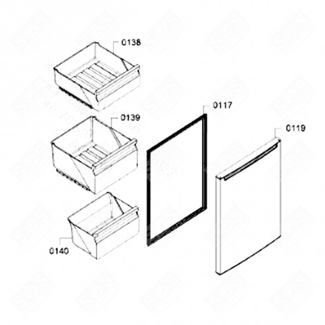 CASSETTO (RIFERIMENTO 139) ORIGINALE FRIGORIFERO, CONGELATORE - 00778620 