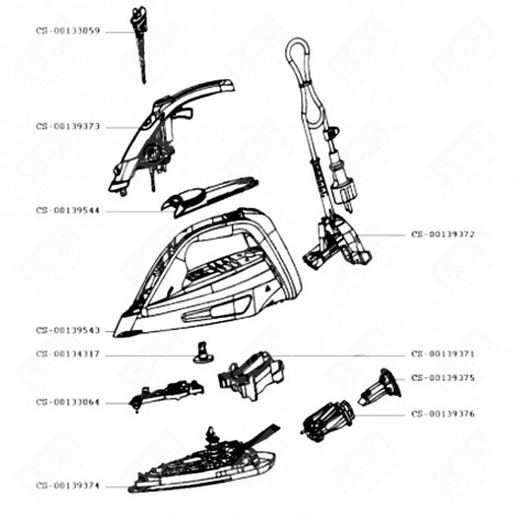 ANTERIORE DI MANIGLIA E POMPA (RIFERIMENTO CS-00139373) FERRO DA STIRO, FERRO A VAPORE - CS-00139373