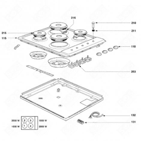 PIASTRA D.145 (CODICE 216) PIANO COTTURA - 71X7870