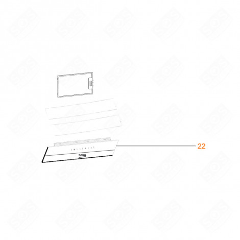 FACCIATA COMANDI IN VETRO RIFERIMENTO 22 CAPPA ASPIRANTE - 9197060062