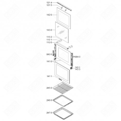 PORTA IN VETRO (CODICE 141 0) FORNI, FORNELLI ELETTRICI E A GAS - 481010769636