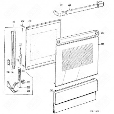 DISTANZIALE PORTA (CODICE 230) FORNI, FORNELLI ELETTRICI E A GAS - 71X7705