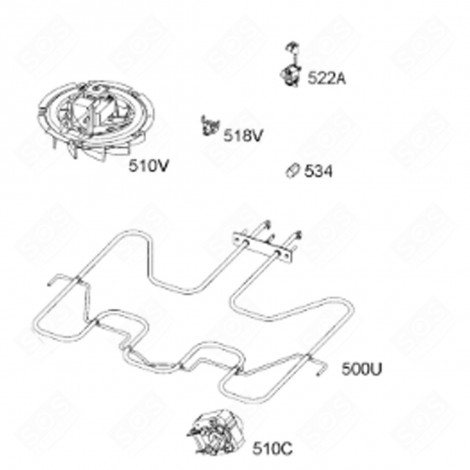 TERMOSTATO 160° (RIFERIMENTO 518V) FORNI, FORNELLI ELETTRICI E A GAS - 3302081074