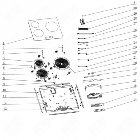 GUARNIZIONE IN SILICONE (RIFERIMENTO 19) FORNI, FORNELLI ELETTRICI E A GAS - CU005045