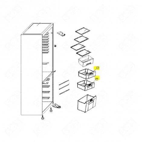 VANO SUPERIORE O CENTRALE FRIGORIFERO, CONGELATORE - 578C13
