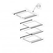 Ripiano, mensola in vetro originale (riferimento 37th)