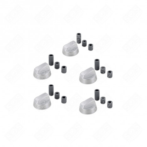 SET DI 5 MANOPOLE ROTANTI UNIVERSALI Ø 42 MM + INSERTI 6 E 8 MM FORNI, FORNELLI ELETTRICI E A GAS - 21823