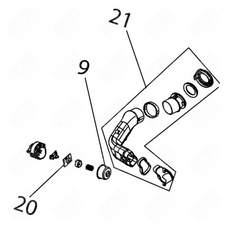 POTENZIOMETRO (SEGNO N°20) ORIGINALE ASPIRAPOLVERE - 140200340010