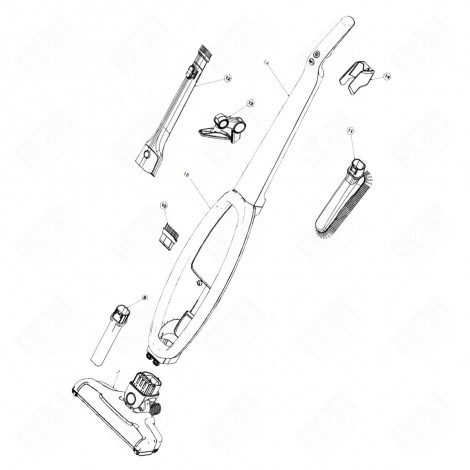 CORPO DELLA MANIGLIA INDIGO (CODICE 1A) ORIGINALE ASPIRAPOLVERE - 140197783180